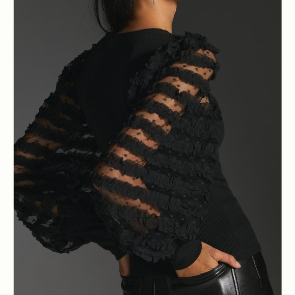 Dolan (Anthropologie) Ruffle-Sleeve Top - Picture 2 of 10